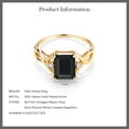 thumbnail image 5 of Gem Stone King 18K Yellow Gold Plated Silver Black Onyx and White Created Sapphire Ring for Women | 2.18 Cttw | Gemstone Birthstone (Size 6), 5 of 5