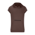 thumbnail image 3 of Sakmal Brown T Shirts for Man Sleeveless Hooded Solid Loose Fit Hoodie with Pockets Casual Summer Daily Tops, 3 of 5