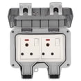 thumbnail image 1 of Enchufe Resistente A La Intemperie Para Exteriores Ip66 Impermeable Europeo 6 Agujeros 15A Interruptor De Carga A Prueba De Lluvia Toma De Corriente Industrial Para Baño Jardín Methold HA018995-00, 1 of 7