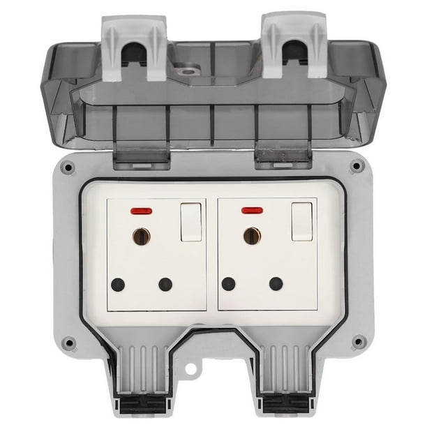 Enchufe Resistente A La Intemperie Para Exteriores Ip66 Impermeable Europeo 6 Agujeros 15A Interruptor De Carga A Prueba De Lluvia Toma De Corriente Industrial Para Baño Jardín Methold HA018995-00