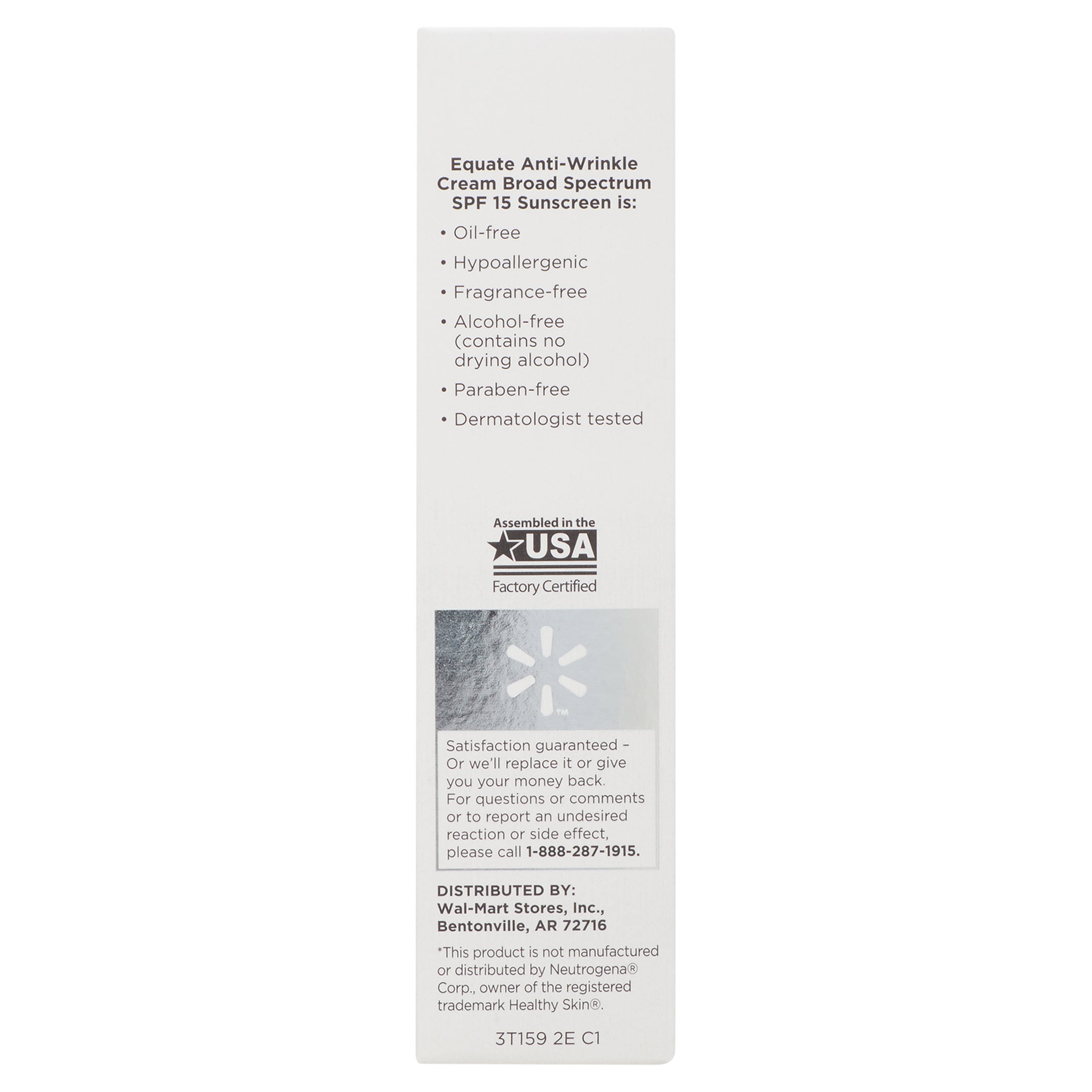 Equate Beauty Anti-Wrinkle Cream, SPF 15, 1.4 oz