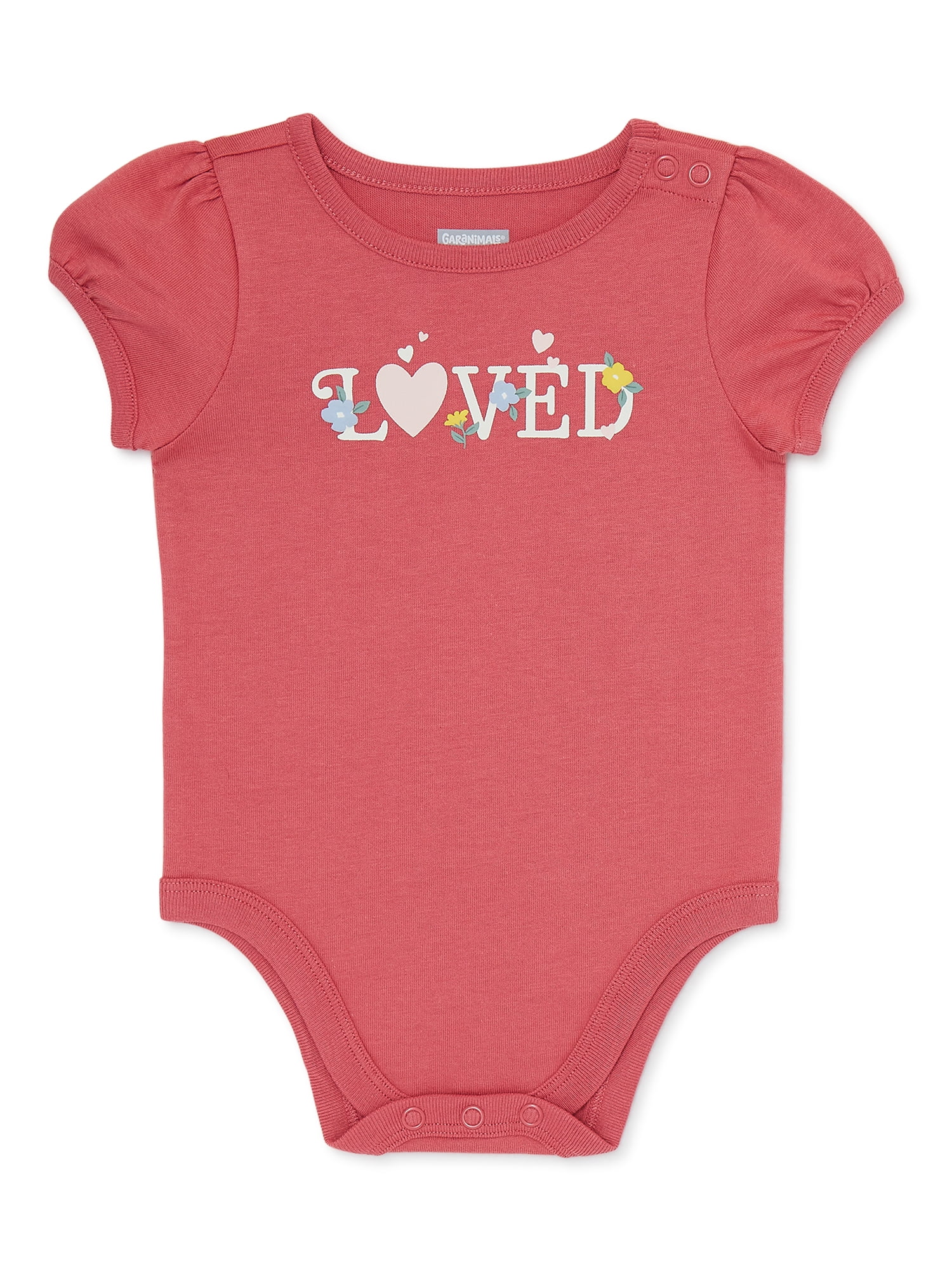 Garanimals Baby Girls Short Sleeve Graphic Bodysuit, Sizes 0/3M-24M