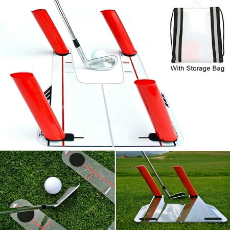 Golf Swing Speed Trainer Trap Base Training+4 Speed Rods+Protable Storage Bag Putting Plane Path Practice Aid Outdoor Exercise Fitness Equipment (18.1 x 12 x 0.12