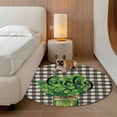 thumbnail image 2 of Round Rugs 4Ft, St. Patrick's Day Round Area Rug Washable Indoor Throw Carpet, Green Lucky S Black Plaid Rustic Soft Non Slip Circle Rug for Kitchen Nursery Room Home Decor Aesthetic, 2 of 8