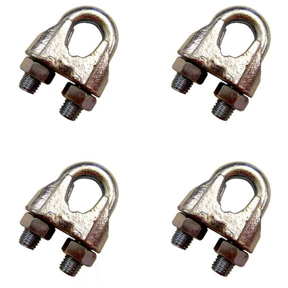 7/8" Zinc Plated Malleable Wire Rope Clip - 4 Pack