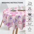 thumbnail image 6 of ZICANCN Round Table Cloths 60 Inch, Pink Candy Love Heart Table Cover Waterproof Washable Outdoor Picnic Tablecloth, 6 of 8