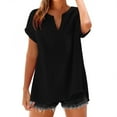 thumbnail image 2 of Black Women Shirts, Women'S Fashion Casual V Neck Short Sleeve Top T Shirt,Women Shirts 5XL, 2 of 5