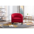 thumbnail image 2 of accent Barrel chair living room chair with nailheads and solid wood legs&nbsp; Red Linen, 2 of 3