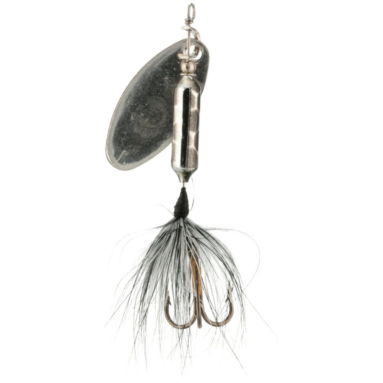 Worden's Rooster Tail Original Met Silver Black Lure 1/8 oz. Carded Pack