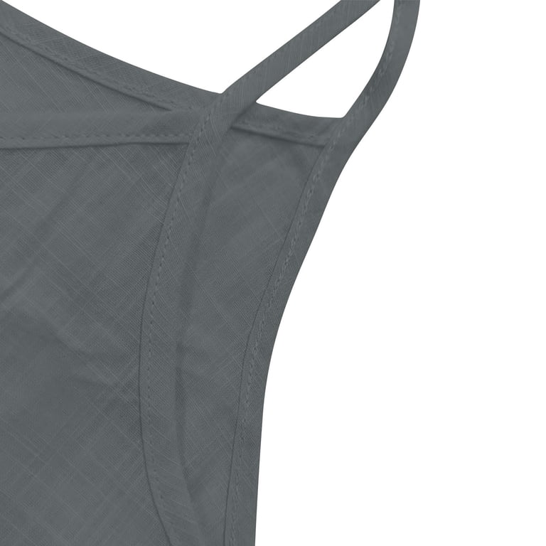 Brnmxoke Womens Linen Tank Tops Sleeveless Spaghetti Strap Cami