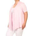 thumbnail image 2 of MOA Collection Women's Casual Open Front Short Sleeve Cardigan, 2 of 5