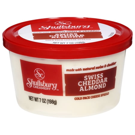 Shullsburg Creamery Swiss Almond Spreadable Cheese Spread, 7 oz, Tub, Refrigerated