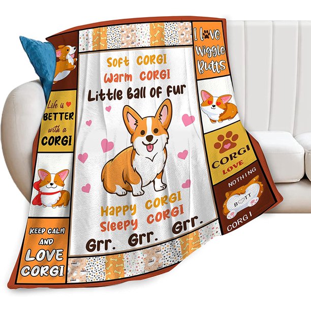 Throw Blanket Ultra Soft Cozy Plush Cute Dog Flannel Fleece