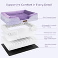 thumbnail image 5 of BELLA & PAL Orthopedic Dog Bed for Medium Small Dogs – No Assembly Needed, Egg-Crate Foam Dog Couch with Waterproof Liner, Washable Removable Cover, Non-Slip, 28"x23"x6.5", Purple, 5 of 11