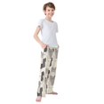 thumbnail image 3 of FORMRS Boys Pajama Pants with Pockets Size 13-14Y Kids Lounge Sleep Bottoms, Beige Cute Cats, 3 of 8