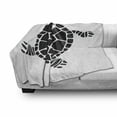 thumbnail image 3 of Turtle Soft Flannel Fleece Blanket, Geometric Shapes Forming Simplistic Design Mosaic Style Silhouette of a Turtle, Cozy Plush for Indoor and Outdoor Use, 50" x 70", Black and White, by Ambesonne, 3 of 6
