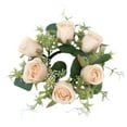 thumbnail image 2 of PPgejGEK Faux Roses Artificial Flower Garland Wedding Table Centerpiece Decor for Party Event Home Christmas Decoration 23cm/9.06in Diameter, 2 of 4