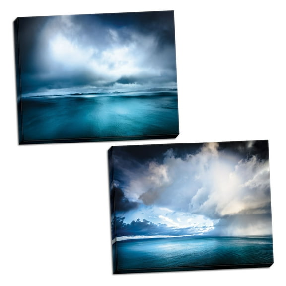 Gango Home Decor Horizontal Rona & Raasay & Skyestorm 2 by Lynne Douglas (Ready to Hang); Two 18x12in Hand-Stretched Canvases