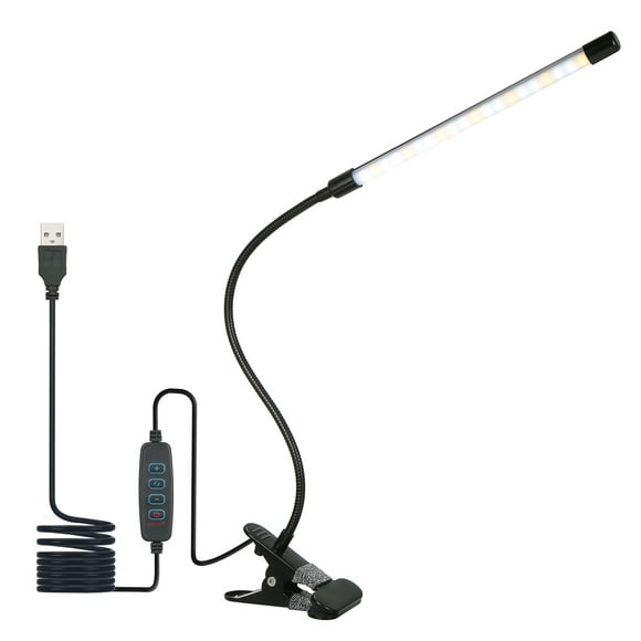 Mistaha LEDs Clip-on Desk Lamp Dimmable Reading Light 3 Modes & 10 Brightness Levels Flexible Angle for Bed Headboard Office Workbench