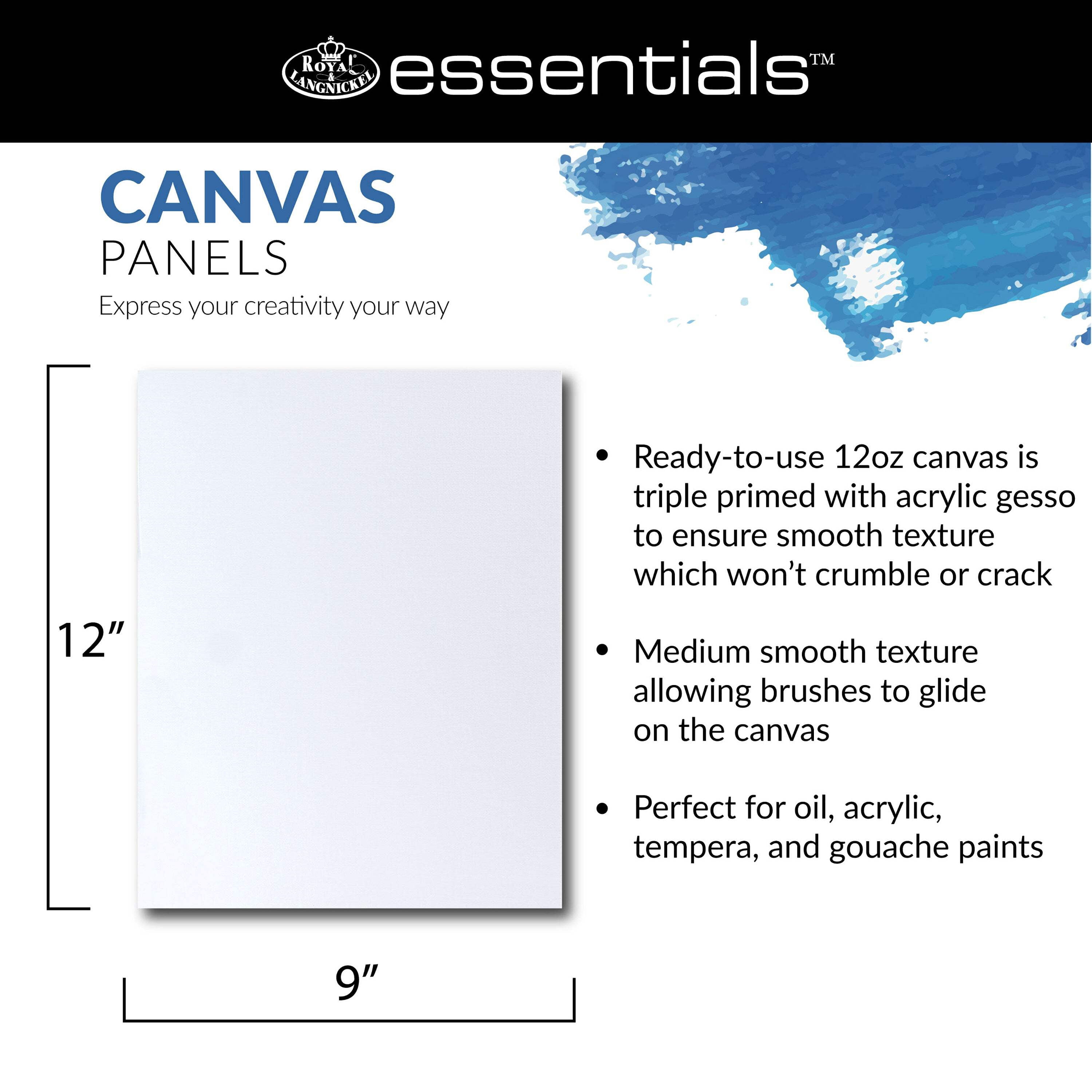 Royal & Langnickel Essentials 9" x 12" Art Canvas Panels, 6 Pack