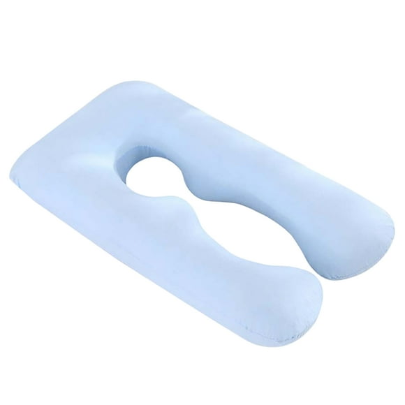 funda de almohada de apoyo para embarazadas, en forma de U, para dormir, con cojín para brazos y cuerpo, para el embarazo (azul cielo)