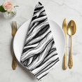 thumbnail image 2 of Black White Striped Cloth Napkins, Farmhouse Stripes Modern Abstract Art Washable and Reusable Dinner Napkins Set of 4, Table Napkin for Kitchen Party Birthday Wedding Hotel Housewarming 20"x20", 2 of 9