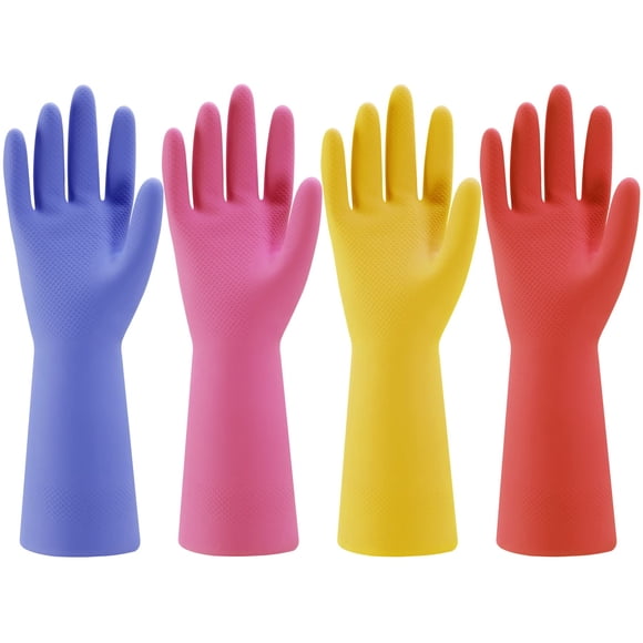Guantes de goma para cocina Bamllum, 4 pares, talla pequeña, multicolor