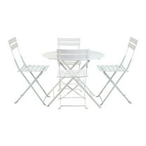 Bistro 36" Round Table Outdoor Set - Set of 5 - White