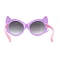thumbnail image 4 of Girls Kids Size Kitty Cat Ear Whisker Round Plastic Sunglasses Lavender Smoke, 4 of 4