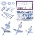 thumbnail image 1 of Swpeet 192Pcs Toggle Bolt Kit - 1/8", "3/16", "1/4 Inch - Carbon Steel - Butterfly Toggle Anchors for Drywall - Light-duty Applications, 1 of 7