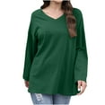 thumbnail image 2 of Ounisa Womens Plus Size Long Sleeve Shirts V Neck Basic Tee Tops Loose Fit Fall Outfits for Women S-2XL, 2 of 8