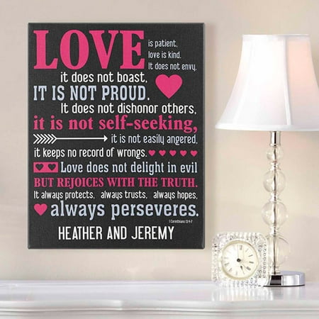 Personalized "Love Is" Bible Verse Canvas