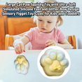 thumbnail image 3 of Large Cat Paw Squishy Toy with Ultra-Soft Simulated Silicone Feel and Glitter Bow Design, Cyan, for Kids, Sensory Squeeze Toy, 3 of 4