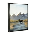 thumbnail image 3 of Stupell Industries Moose in Lake Scenery Nature Painting Black Floater Framed Art Print Wall Art, 17 x 21, 3 of 9