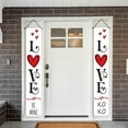thumbnail image 5 of Uuiauoio Valentine's Day Door Banner Decoration Valentine Hanging Front Porch Love Heart Banner Romantic for the Home Wall School Office Indoor Outdoor Party Supplies Decor, 5 of 6