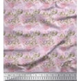 thumbnail image 1 of Soimoi Rayon Fabric Leaves & Rose Flower Print Sewing Fabric Yard 56 Inch Wide, 1 of 3