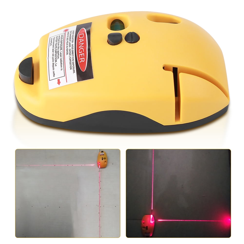 Laser Line Level 2 Lines Vertical Horizontal Line Infrared Laser Level Right Angle Measuring Tool Mouse Shape 