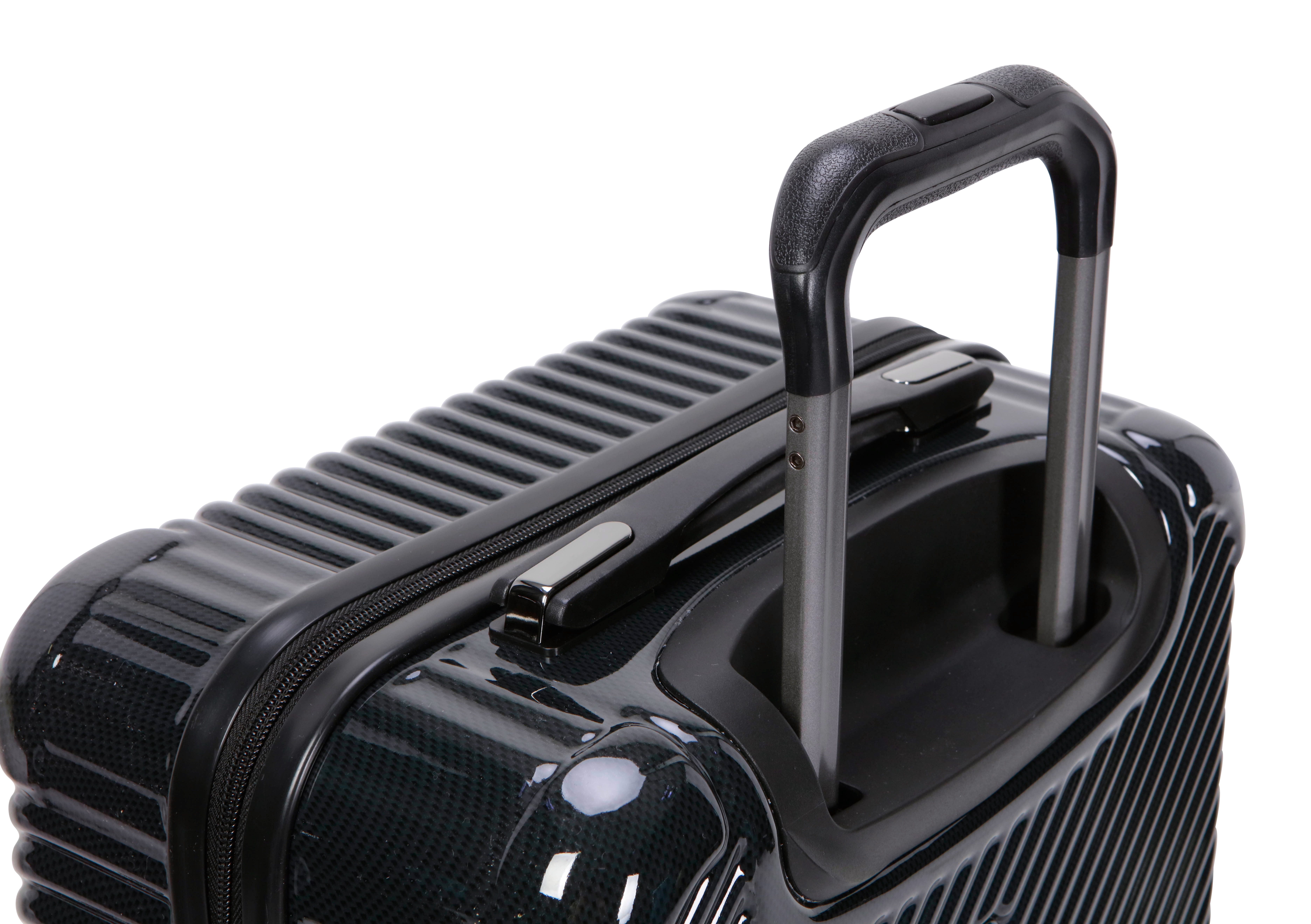 Ecotech Veer 20-inch Hardside Travel ABS Carry-on Luggage, Obsidian Black, All Ages