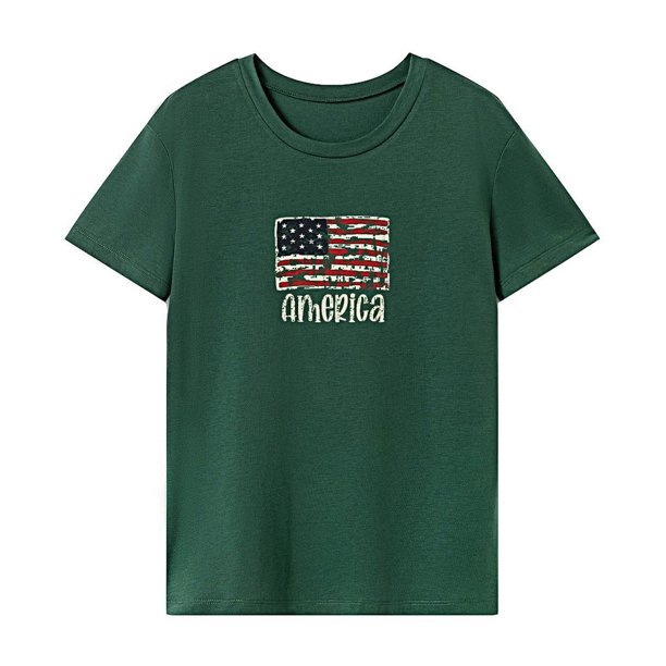 Camiseta para Mujer Verano Streetwear Activewear Camiseta de Manga Corta para Viajes Playa Verde