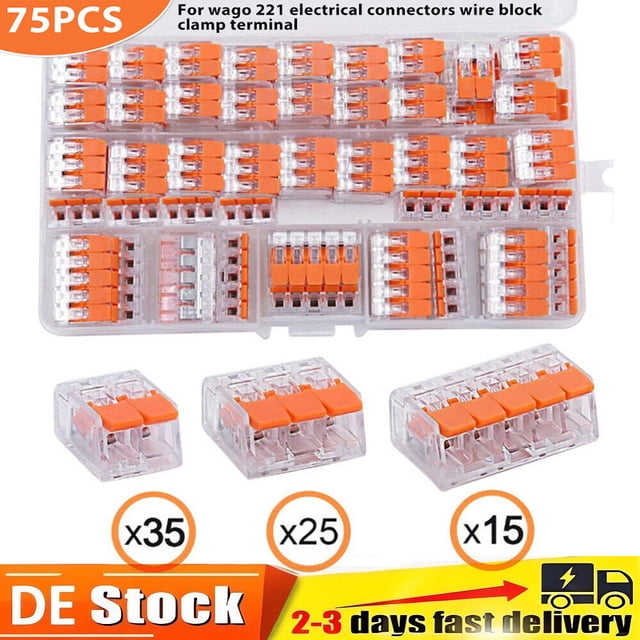 75x para Wago Klemmen WegeKlemme con Hebel 221-412/221-413/221-415 Hebelklemmen
