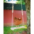 thumbnail image 3 of Juguete de columpio de pollo para coop, accesorios de madera seguros naturales hechos a mano en Estados Unidos. Escalera de percha grande y duradera para aves de corral, gallos, gallinas, mascotas, loros, guacamayos, entretenimiento, alivio del estrés para pájaros MFZFUKR CQ49, 3 of 5
