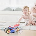 thumbnail image 3 of Motorcycle Transform, Electric Motorcycle Transform 360 Degree Rotating, 4 Wheels Motorcycle Toys with Music LED Light for Kids Boys Kindergarten, 3 of 4
