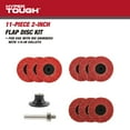 thumbnail image 2 of Hyper Tough 11-Piece 2-inch Mini Flap Disc Set with 36, 60, 80 Grit Discs, 2 of 10