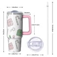 thumbnail image 2 of Green 30oz Holiday Tumbler with Handle and Straw, Cute Reindeer Stainless Steel Insulated Cup Gifts, 2 of 5