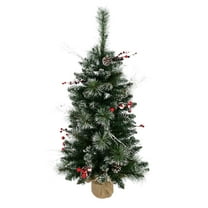 Vickerman 3' Snow Tipped Pine and Berry Artificial Christmas Tree, Unlit