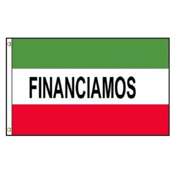 3x5 Financiamos Poly Flag Banner Brass Grommets 100D FABRIC