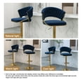thumbnail image 5 of UIXE Adjustable Bar Stools Set of 2 Modern High Back Swivel Barstool for Kitchen Counter Square Island, Velvet Navy, 5 of 5