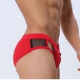 thumbnail image 4 of FcBaudy Men's Low Waist Solid Color High Vent Zipper Swimming Trunks Underpants Men Pants, 4 of 9