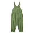 thumbnail image 4 of JFGHDG Wide Leg Linen Overalls for Women Loose Fit Barrel Leg Jumpsuits Rompers with Side Pockets Army Green L, 4 of 5