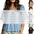 thumbnail image 3 of ClodeEU Women's V Neck Flutter Short Sleeve Babydoll Blouse,Casual Loose Peplum Summer Tunic Top Blue,Women's Plus XXXL, 3 of 5